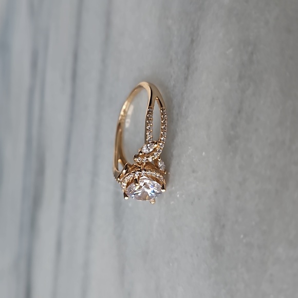 Vintage Style gold ring, 925 Sterling silver with 10k gold finish - Picture 4 of 5